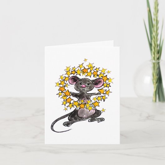 Vrolijk kerstfeest en een vrolijke Star-muis Kaart (Voorkant)