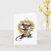 Vrolijk kerstfeest en een vrolijke Star-muis Kaart (Gele Bloem)
