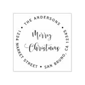 Vrolijk kerstfeest en familienaam retouradres rubberstempel (Afrduk)