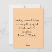 Vrolijk kerstfeest en feestdagen kaart groet (Achterkant)