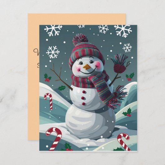 Vrolijk kerstfeest en feestdagen kaart groet (Voorkant / Achterkant)