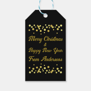 Vrolijk kerstfeest en fijn nieuwjaar, aangepaste c cadeaulabel