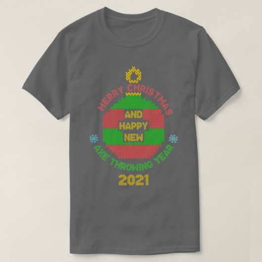 Vrolijk kerstfeest en gelukkig bijl met 2021 t-shirt (Design voorkant)