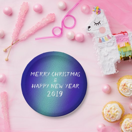 Vrolijk kerstfeest en gelukkig Nieuw Papieren Bordje (Feest)