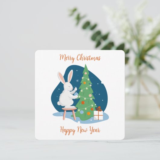 Vrolijk kerstfeest en gelukkig nieuwjaar (Staand voorkant)