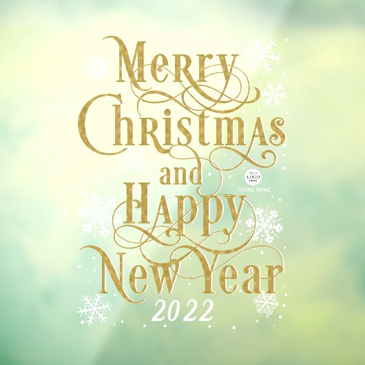  Vrolijk kerstfeest en gelukkig nieuwjaar 2022 Res Raamsticker (Vel 3)