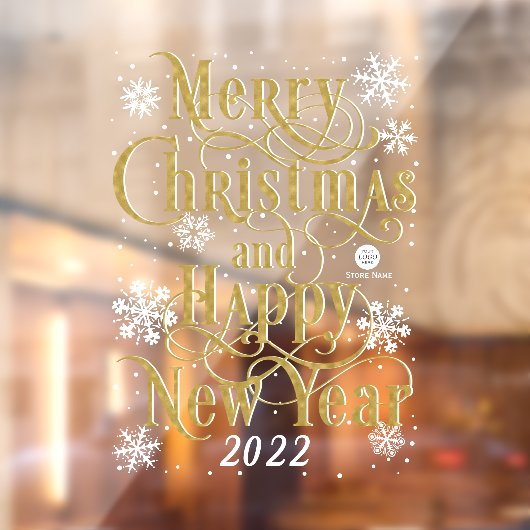  Vrolijk kerstfeest en gelukkig nieuwjaar 2022 Res Raamsticker (Vel 2)