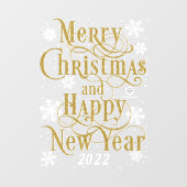 Vrolijk kerstfeest en gelukkig nieuwjaar 2022 Res Raamsticker (Vel)