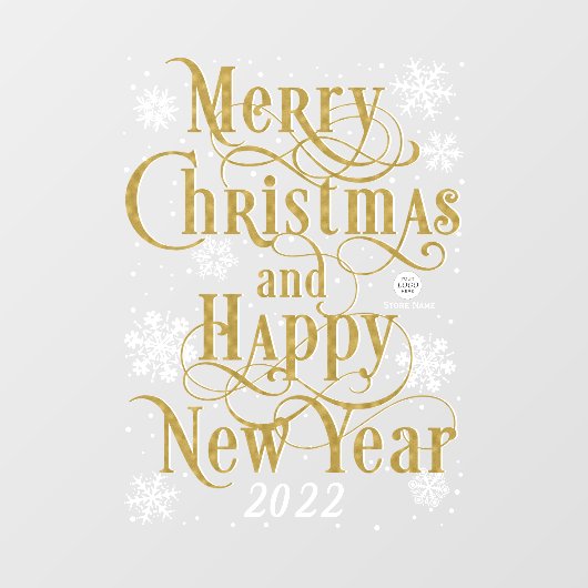  Vrolijk kerstfeest en gelukkig nieuwjaar 2022 Res Raamsticker (Vel)