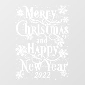  Vrolijk kerstfeest en gelukkig nieuwjaar 2022, th Raamsticker (Vel)