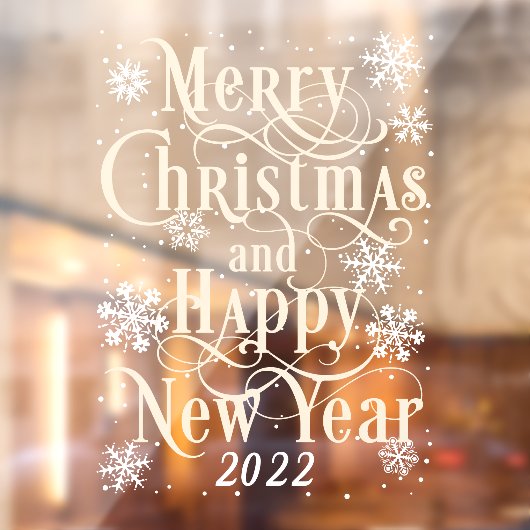  Vrolijk kerstfeest en gelukkig nieuwjaar 2022, th Raamsticker (Vel 2)
