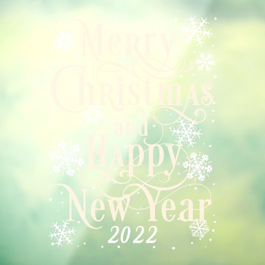 Vrolijk kerstfeest en gelukkig nieuwjaar 2022, th Raamsticker (Vel 3)