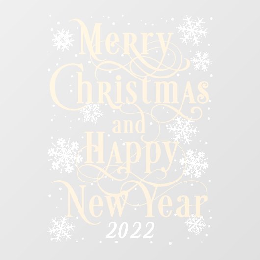  Vrolijk kerstfeest en gelukkig nieuwjaar 2022, th Raamsticker (Vel)