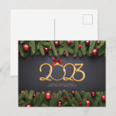 Vrolijk kerstfeest en gelukkig nieuwjaar 2023 briefkaart (Voorkant / Achterkant)