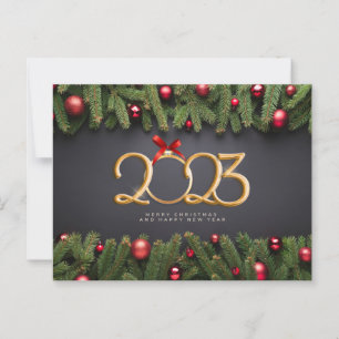 Vrolijk kerstfeest en gelukkig nieuwjaar 2023 briefkaart