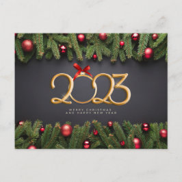 Vrolijk kerstfeest en gelukkig nieuwjaar 2023 briefkaart