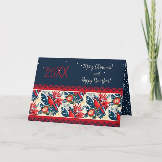 Vrolijk Kerstfeest en Gelukkig Nieuwjaar! 2024 Bla Bedankkaart (Voorkant)