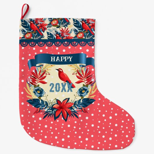 Vrolijk kerstfeest en gelukkig nieuwjaar! 2026 Red Grote Kerstsok (Voorkant)