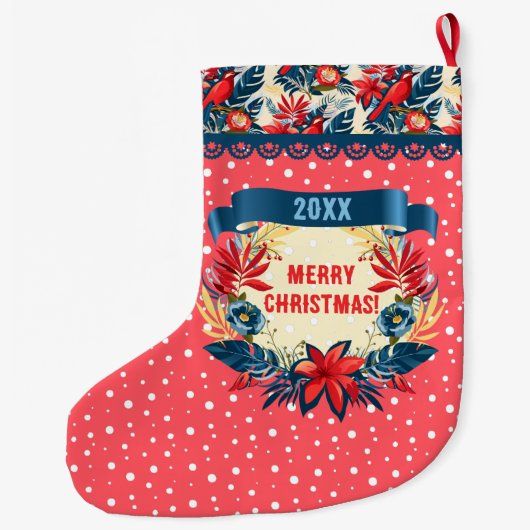 Vrolijk kerstfeest en gelukkig nieuwjaar! 2026 Red Grote Kerstsok (Achterkant)