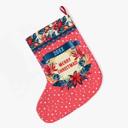 Vrolijk kerstfeest en gelukkig nieuwjaar! 2026 Red Grote Kerstsok (Achterkant (Hangend))