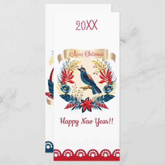 Vrolijk kerstfeest en gelukkig nieuwjaar! 20XX Bla (Voorkant / Achterkant)