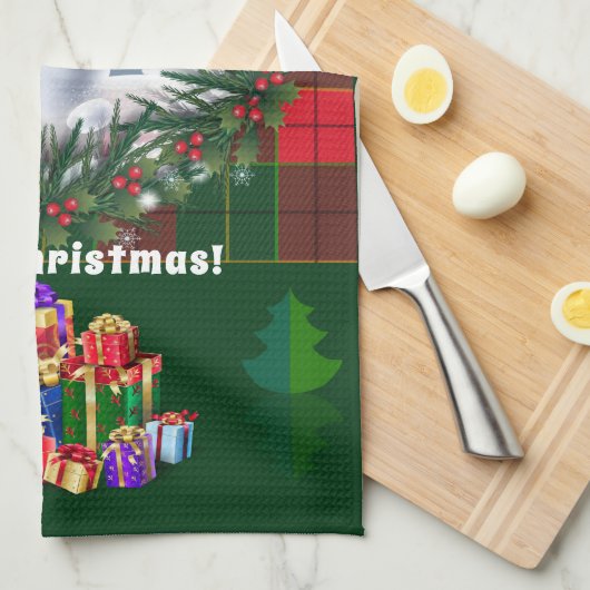 Vrolijk kerstfeest en gelukkig nieuwjaar 20XX Snow Theedoek (Quarter Fold)