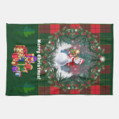 Vrolijk kerstfeest en gelukkig nieuwjaar 20XX Snow Theedoek (Horizontaal)