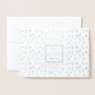 Vrolijk kerstfeest en gelukkig nieuwjaar! 20XX XMA Folie Kaarten