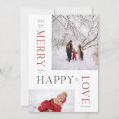 Vrolijk kerstfeest en gelukkig nieuwjaar 2 foto feestdagenkaart (Voorkant)