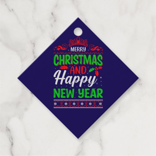 Vrolijk kerstfeest en gelukkig nieuwjaar-61064 bedankjes labels (Voorkant)