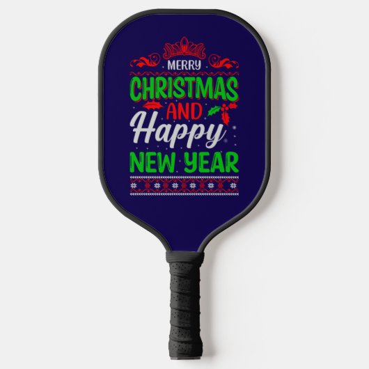 Vrolijk kerstfeest en gelukkig nieuwjaar-61064 pickleball paddle (Voorkant)