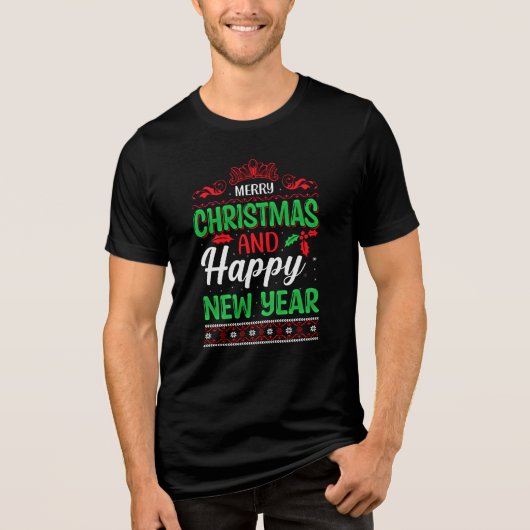 Vrolijk kerstfeest en gelukkig nieuwjaar-61064 Tri-Blend shirt (Voorkant)