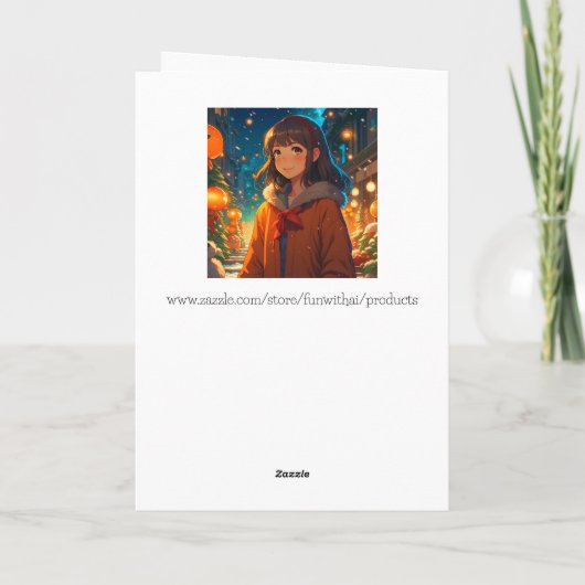 Vrolijk Kerstfeest en Gelukkig Nieuwjaar Anime The Kaart (Achterkant)