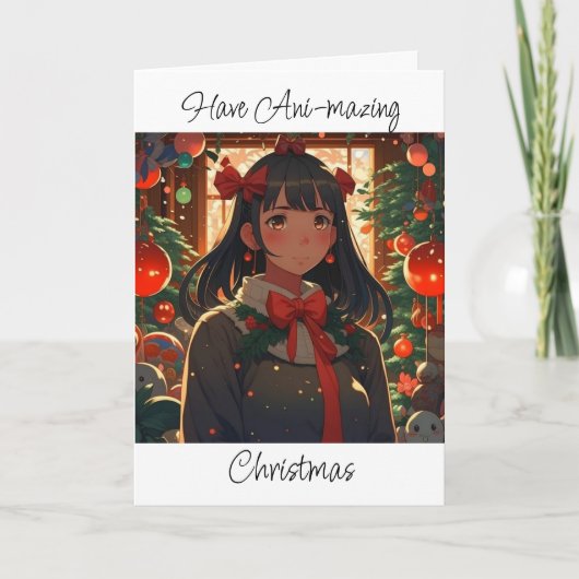 Vrolijk Kerstfeest en Gelukkig Nieuwjaar Anime The Kaart (Voorkant)