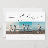 Vrolijk Kerstfeest en Gelukkig Nieuwjaar Beach Fot Feestdagenkaart (Voorkant)