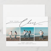 Vrolijk Kerstfeest en Gelukkig Nieuwjaar Beach Fot Feestdagenkaart (Voorkant / Achterkant)