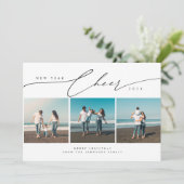 Vrolijk Kerstfeest en Gelukkig Nieuwjaar Beach Fot Feestdagenkaart (Staand voorkant)