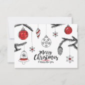 Vrolijk kerstfeest en gelukkig nieuwjaar bedankkaart (Voorkant)