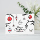 Vrolijk kerstfeest en gelukkig nieuwjaar bedankkaart (Staand voorkant)
