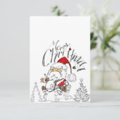 Vrolijk kerstfeest en gelukkig nieuwjaar bedankkaart (Staand voorkant)