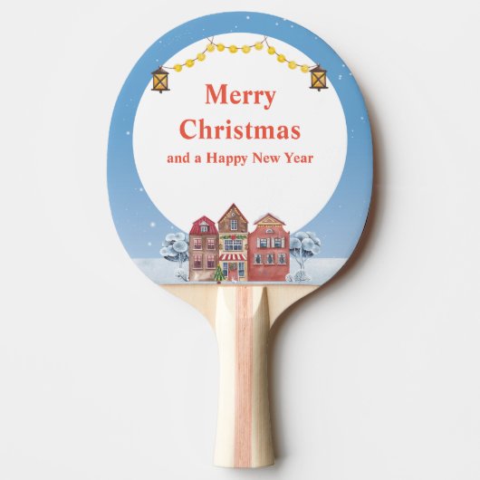 Vrolijk Kerstfeest en Gelukkig Nieuwjaar Best Tafeltennisbatje (Voorkant)