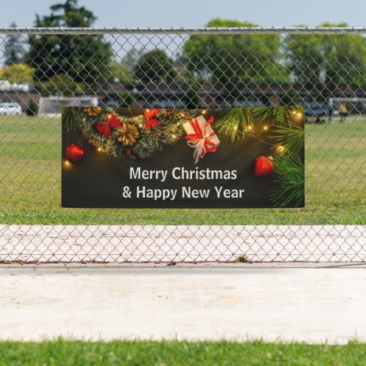 Vrolijk Kerstfeest en Gelukkig Nieuwjaar Binnen Bu Spandoek (Insitu)