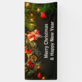 Vrolijk Kerstfeest en Gelukkig Nieuwjaar Binnen Bu Spandoek (Verticaal)