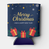 Vrolijk kerstfeest en gelukkig nieuwjaar blikjeskoeler (Voorkant)
