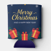 Vrolijk kerstfeest en gelukkig nieuwjaar blikjeskoeler (Achterkant)