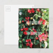 Vrolijk kerstfeest en gelukkig nieuwjaar, boom feestdagenkaart (Voorkant / Achterkant)