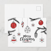 Vrolijk kerstfeest en gelukkig nieuwjaar Briefkaar Briefkaart (Voorkant / Achterkant)