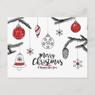 Vrolijk kerstfeest en gelukkig nieuwjaar Briefkaar Briefkaart