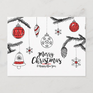 Vrolijk kerstfeest en gelukkig nieuwjaar Briefkaar Briefkaart