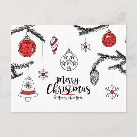 Vrolijk kerstfeest en gelukkig nieuwjaar Briefkaar Briefkaart (Voorkant)